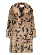 Dvf Merida Coat Outerwear Faux Fur Brown Diane Von Furstenberg
