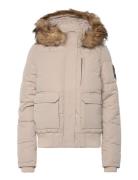 Superdry Everest Hooded Puffer Bomber Beige