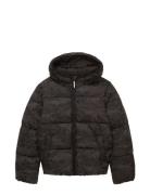 Puffer Winter Jacket With Hood Fodrad Jacka Black Tom Tailor