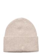 Davida Cashmere Fold Rib Cap Beige