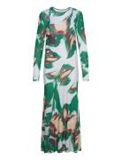 Erica Print Wrap Dress Maxiklänning Festklänning Green Wood Wood