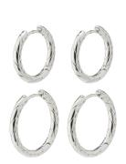 Love Hoop Earrings 2-In-1 Set Accessories Jewellery Earrings Hoops Sil...