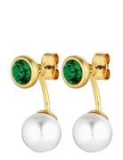 Toni Sg Green / White Pearl Accessories Jewellery Earrings Studs Green...