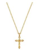 Nialaya Men's Gold Necklace With Crucifix Pendant Guld