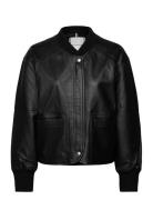 Leather Bomber Jacket Läderjacka Skinnjacka Black Tommy Hilfiger