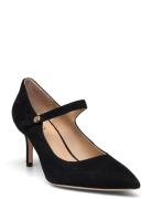 Lanette Suede Mary Jane Pump Shoes Heels Pumps Classic Black Lauren Ra...