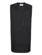 Lw Vertical Quilted Long Vest Vests Padded Vests Black Calvin Klein