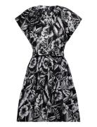 80S Cotton Voile-Dress Kort Klänning Black Lauren Ralph Lauren