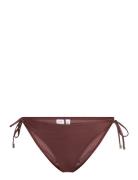 String Side Tie Swimwear Bikinis Bikini Bottoms Side-tie Bikinis Brown...