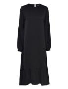 Kinsley Viscose Crepe Dress Knälång Klänning Black Lexington Clothing
