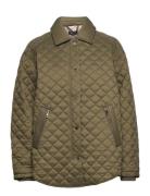Quilted Jacket With Turn-Down Collar Kviltad Jacka Khaki Green Esprit ...