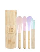 Ilu Brush 5Pcs+Bamboo Tube Set Makeup-penslar Smink Nude ILU