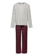 Two-Pieces Check Long Pyjamas Pyjamas Set Multi/patterned Mango