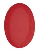 Aida Confetti Oval Dish W/Relief 1 Pcs. Giftbox Röd