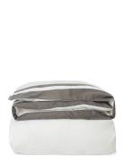 Lexington Home Hotel Sateen White/Charcoal Contrast Duvet Cover Grå