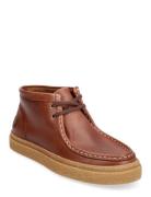 Dawson Mid Oil Pull Up Lthr Höga Sneakers Brown Fred Perry