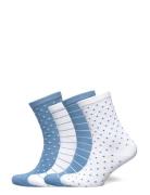 Sock 4 P Dots And Stripes Lingerie Socks Regular Socks Blue Lindex