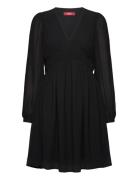 Dresses Light Woven Knälång Klänning Black Esprit Casual