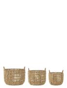 Bloomingville Kristel Basket W/Lid Beige