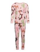 Pajama Forrest Aop Pyjamas Set Pink Lindex