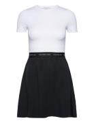 Logo Elastic Short Sleeve Dress Kort Klänning White Calvin Klein Jeans