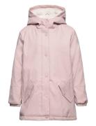 Hooded Water-Repellent Parka Outerwear Rainwear Jackets Pink Mango