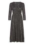 ONLY Onlnew Pella L/S Foil Wrap Dress Jrs Svart