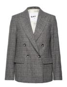 Cohen - Classic Wool Check Blazers Double Breasted Blazers Grey Day Bi...