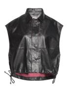 Rhodes - Polished Leather Vests Padded Vests Black Day Birger Et Mikke...