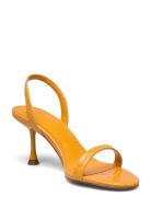 Heel Croc-Effect Sandals Sandal Med Klack Orange Mango