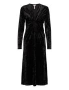 Objshera L/S Midi Dress 124 Knälång Klänning Black Object