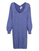 Yasemmy Ls Midi Knit Dress - Pb Knälång Klänning Blue YAS
