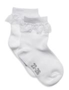 Minymo Ankle Sock W. Lace Vit