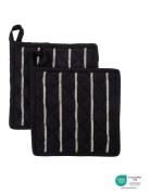 Potholders, Hdchef, Black W. White Stripes Home Textiles Kitchen Texti...