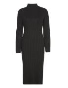 Knitted Turtleneck Dress Knälång Klänning Black Gina Tricot