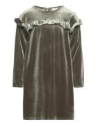 Creamie Dress Velour Khaki Green