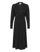 Brinagz Midi V-Neck Dress Knälång Klänning Black Gestuz