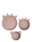 Nuuroo Benni Silic Dinner Set 3-Pack Rosa