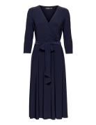 Lauren Ralph Lauren Surplice Jersey Dress Marinblå