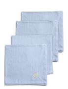 Midnatt Napkins 4-Pack Daisy Blå