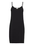 Melanie Slip Dress Knälång Klänning Black Notes Du Nord