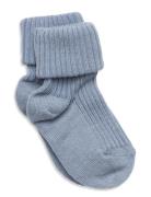 Cotton Rib Baby Socks Sockor Strumpor Blue Mp Denmark