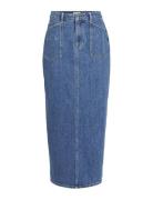 Objthylane Long Denim Skirt 131 Div Pennkjol Kjol Blue Object