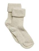 Mp Denmark Cotton Rib Baby Socks Beige