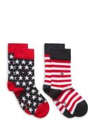 Tommy Hilfiger Th Kids Sock 2P Stars And Stripes Röd