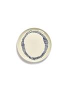 Serax Plate L White Swirl-Stripes Blue Feast By Ottolenghi Set/2 Vit