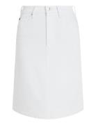 Dnm A-Line Skirt Hw White Knälång Kjol White Tommy Hilfiger