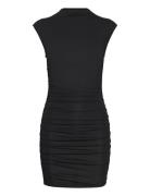 Soft Touch Funnel Neck Dress Kort Klänning Black Gina Tricot