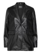 Jofama Emma Leather Blazer Svart