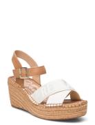 Susan Cross Espadril Sandalette Med Klack Espadrilles White Replay